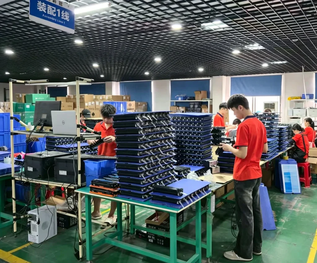 automated production workshop line for printer consumables manufacturing.