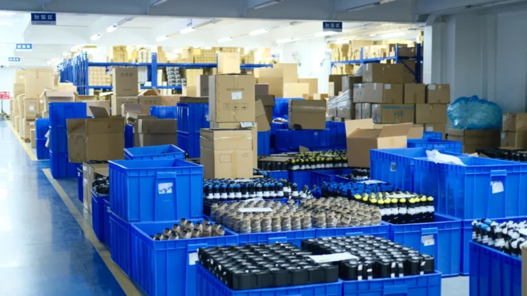 organized packing preparation area for shipment and logistics.
