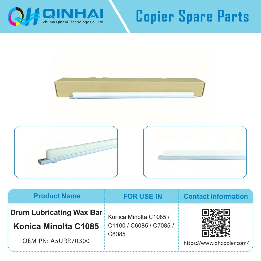 konica minolta c1085 opc drum lubricating wax bar (photoconductor cleaning wax stick, drum lubricant block) a5urr70300