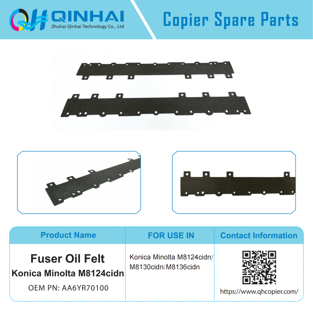 product name: konica minolta m8124cidn fuser high temperature oil felt aa6yr70100