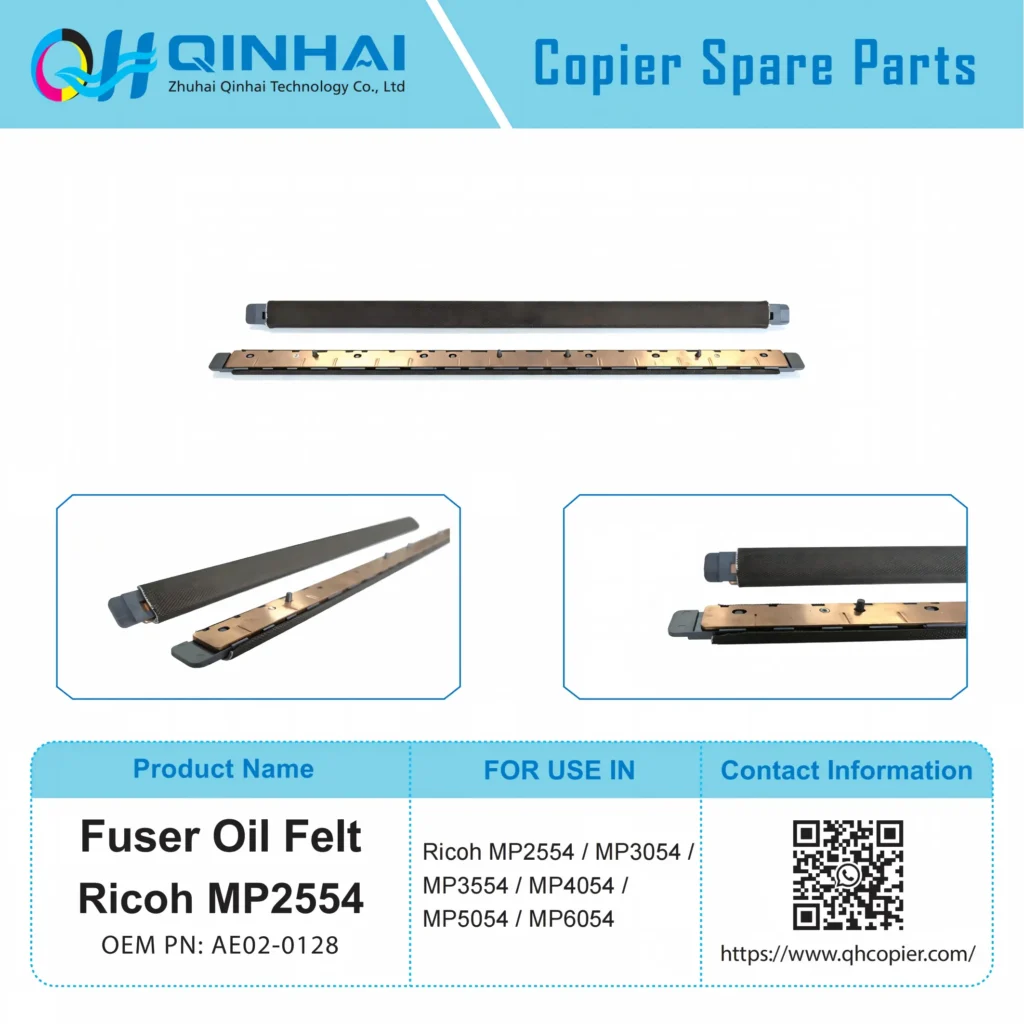 ricoh mp2554 fuser high temperature oil felt (complete with metal bracket)