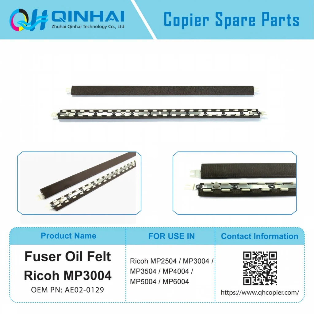ricoh mp3004 high temperature fuser oil felt (integrated with metal bracket) ae02 0129