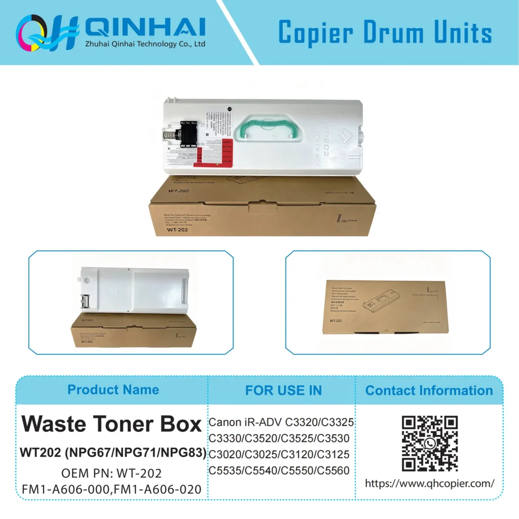 canon wt202 (npg67/npg71/npg83) waste toner box（wt 202/fm1 a606 000/fm1 a606 020）