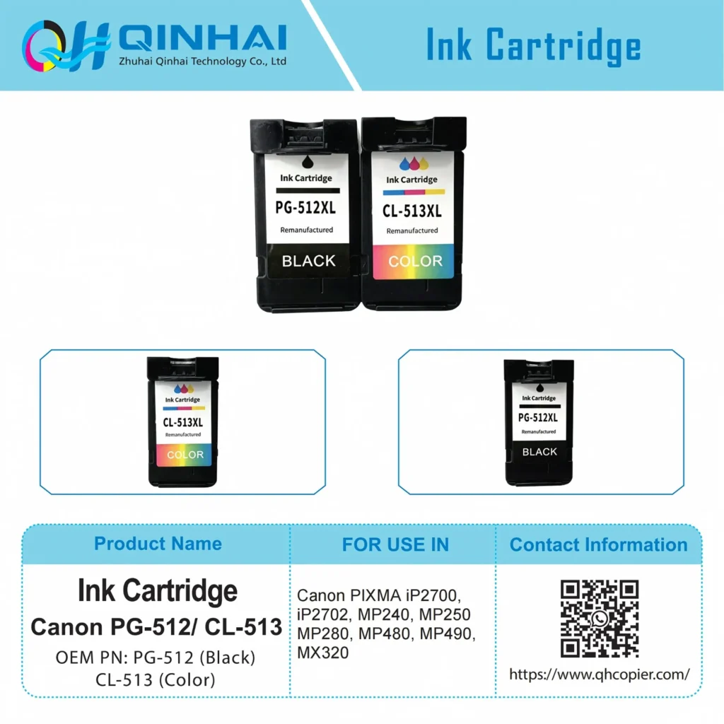 canon pg 512 black / cl 513 color ink cartridge oem code: pg 512 (black), cl 513 (color)