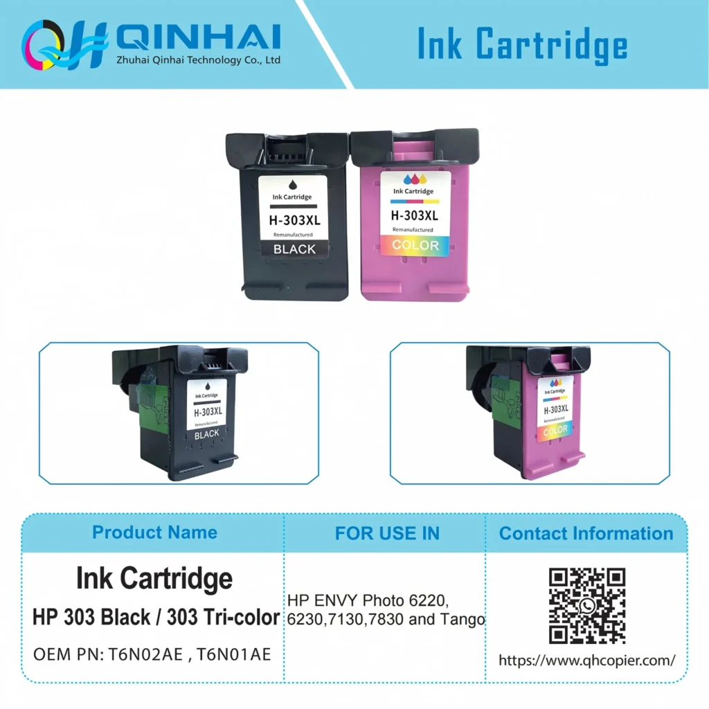 hp 303 black / 303 tri color ink cartridge oem code: t6n02ae (black 303 bk), t6n01ae (tri color 303 color)