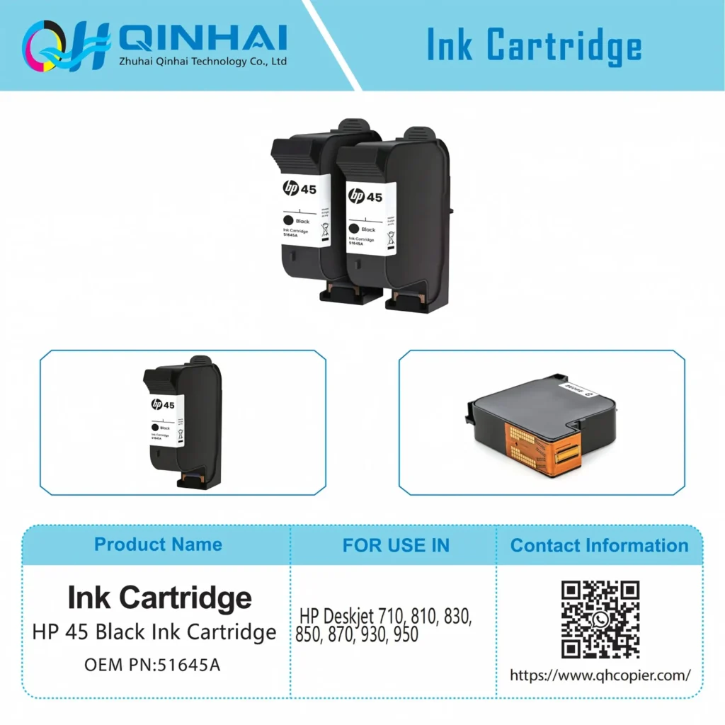 hp 45 black ink cartridge oem code: 51645a