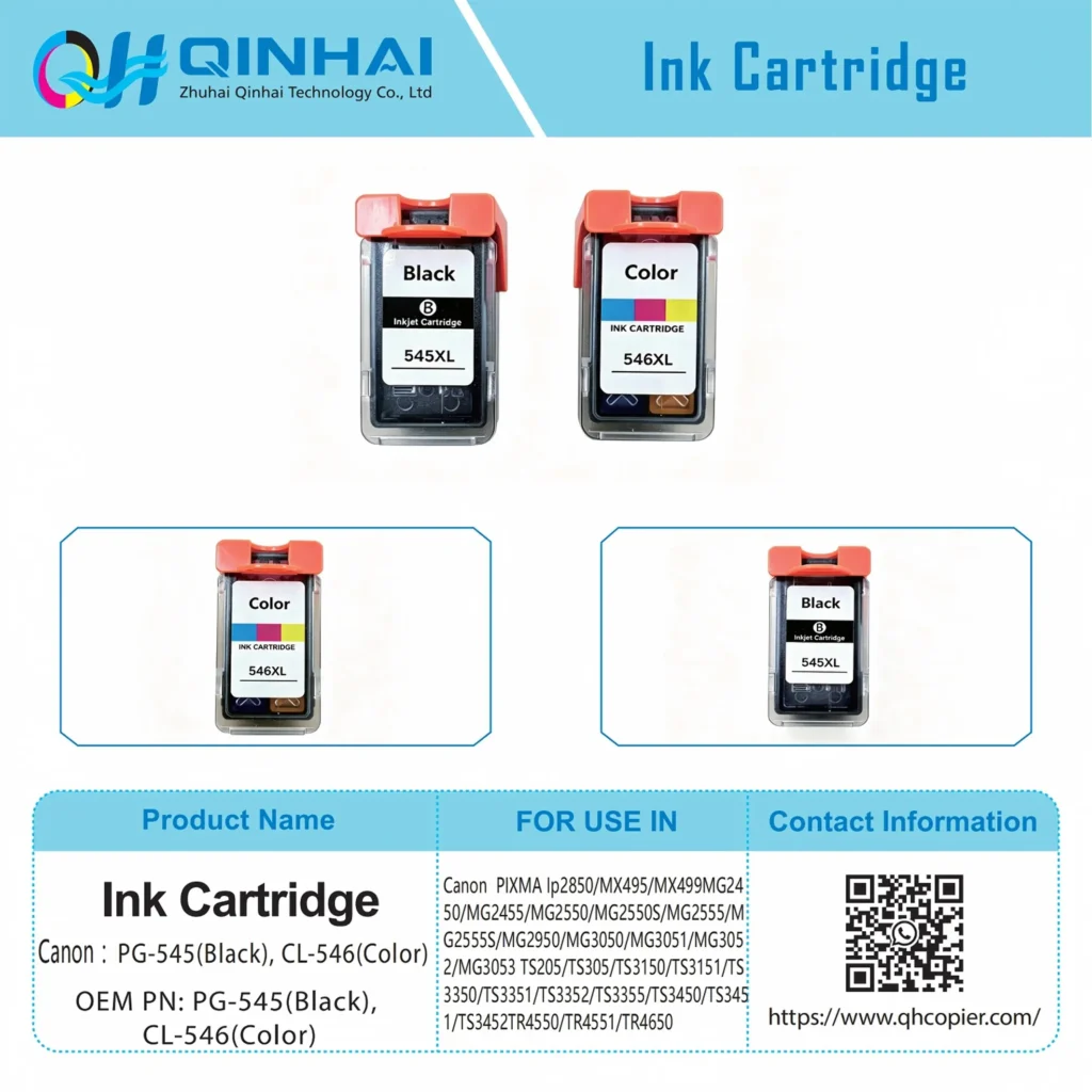 pg 545 black ink cartridge, cl 546 color ink cartridge oem code: pg 545(black), cl 546(color)
