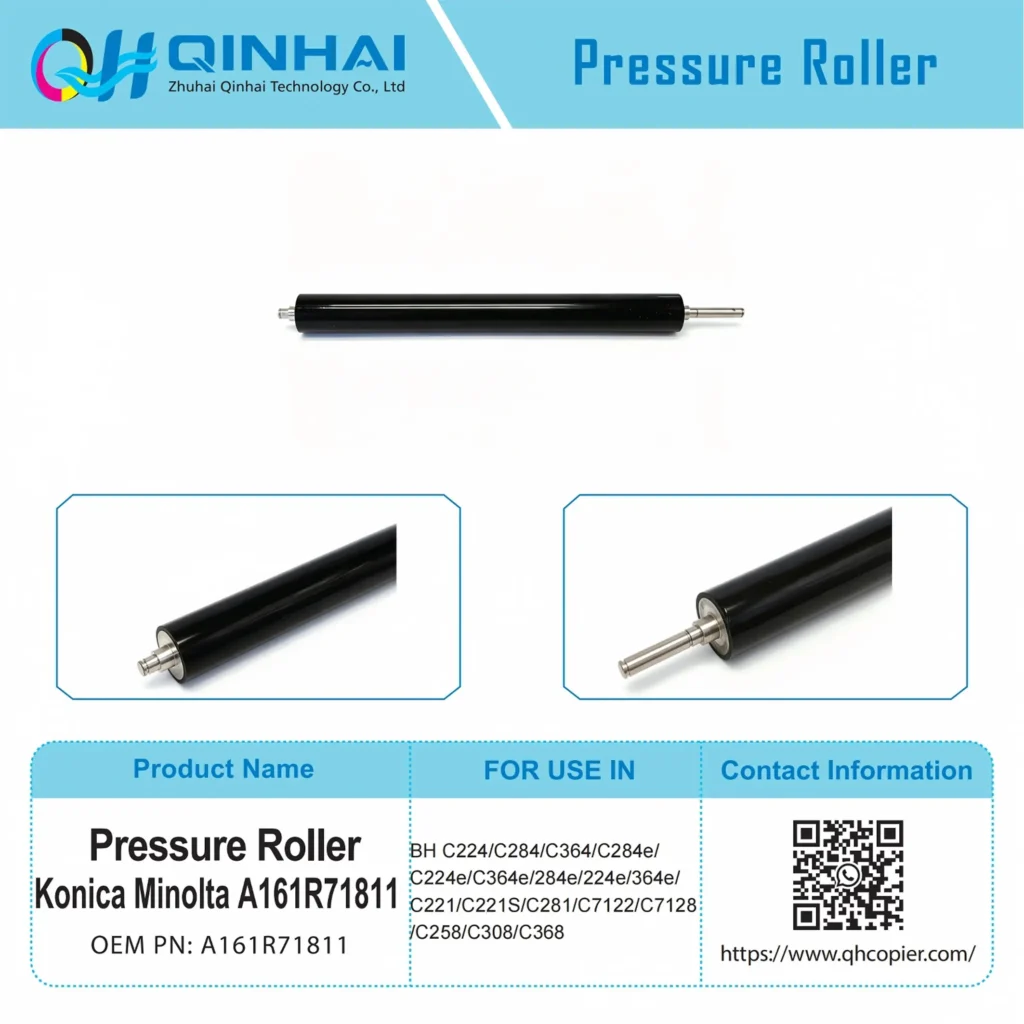 konica minolta a161r71811 lower fuser lower pressure roller oem code: a161r71811 lower(a161r71811)