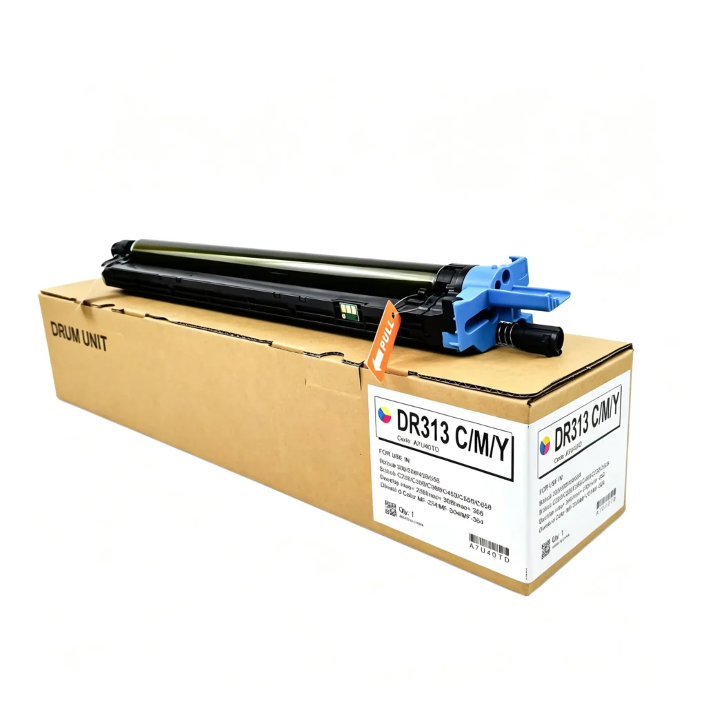 konica minolta dr 313 drum unit oem code: dr 313(a7u4 0rd for black / a7u4 0td for cmy color)
