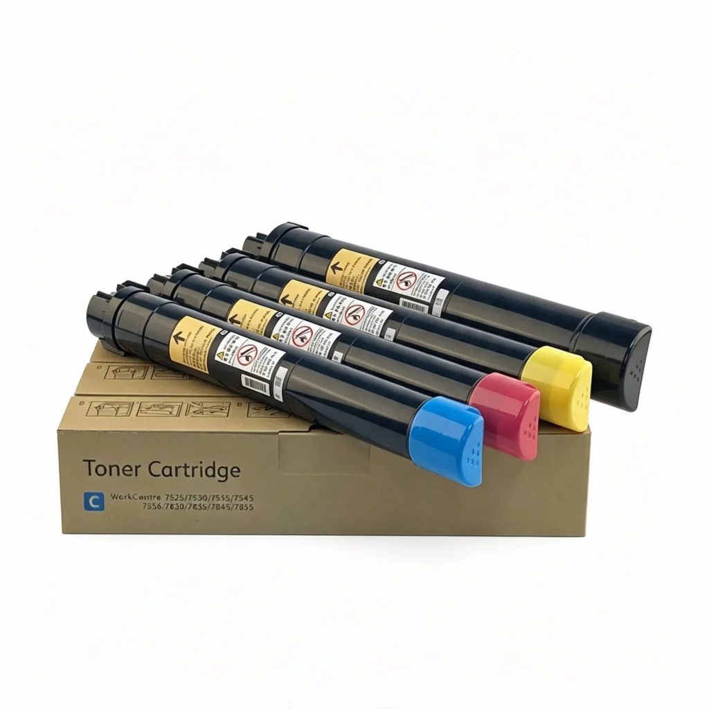 xerox workcentre 7525 color toner cartridge bk: 006r01517, c: 006r01518, m: 006r01519, y: 006r01520