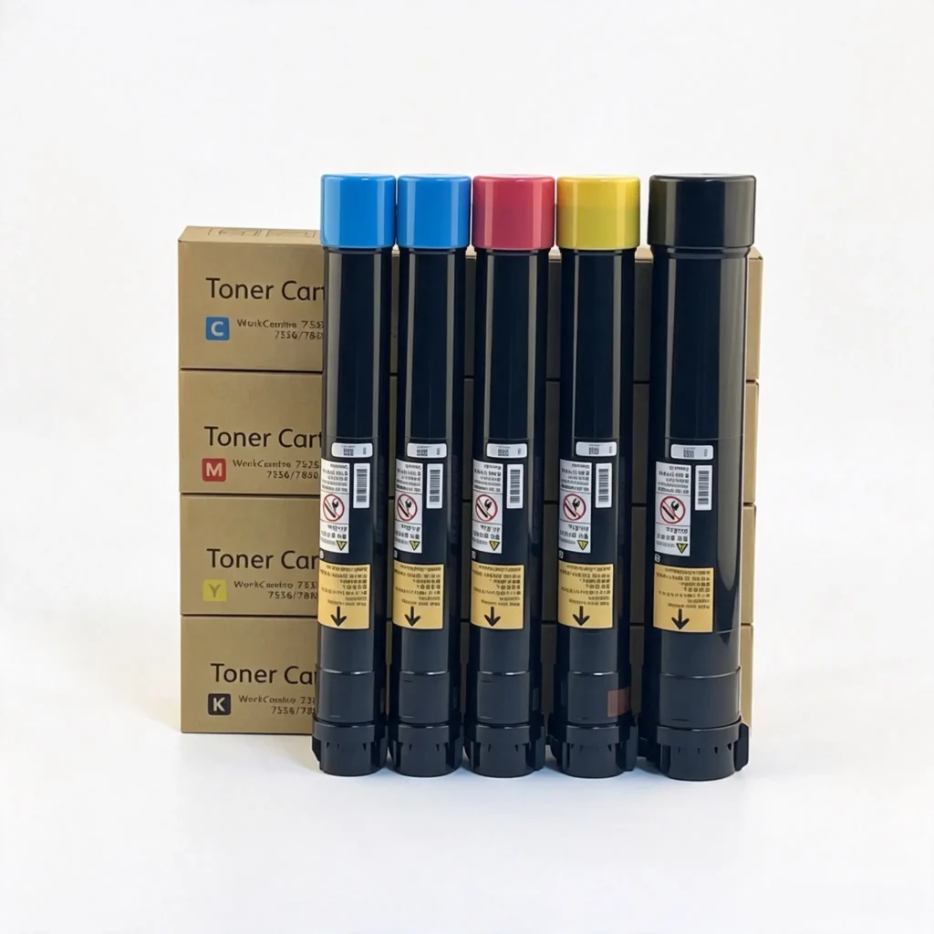 xerox workcentre 7525 color toner cartridge bk: 006r01517, c: 006r01518, m: 006r01519, y: 006r01520