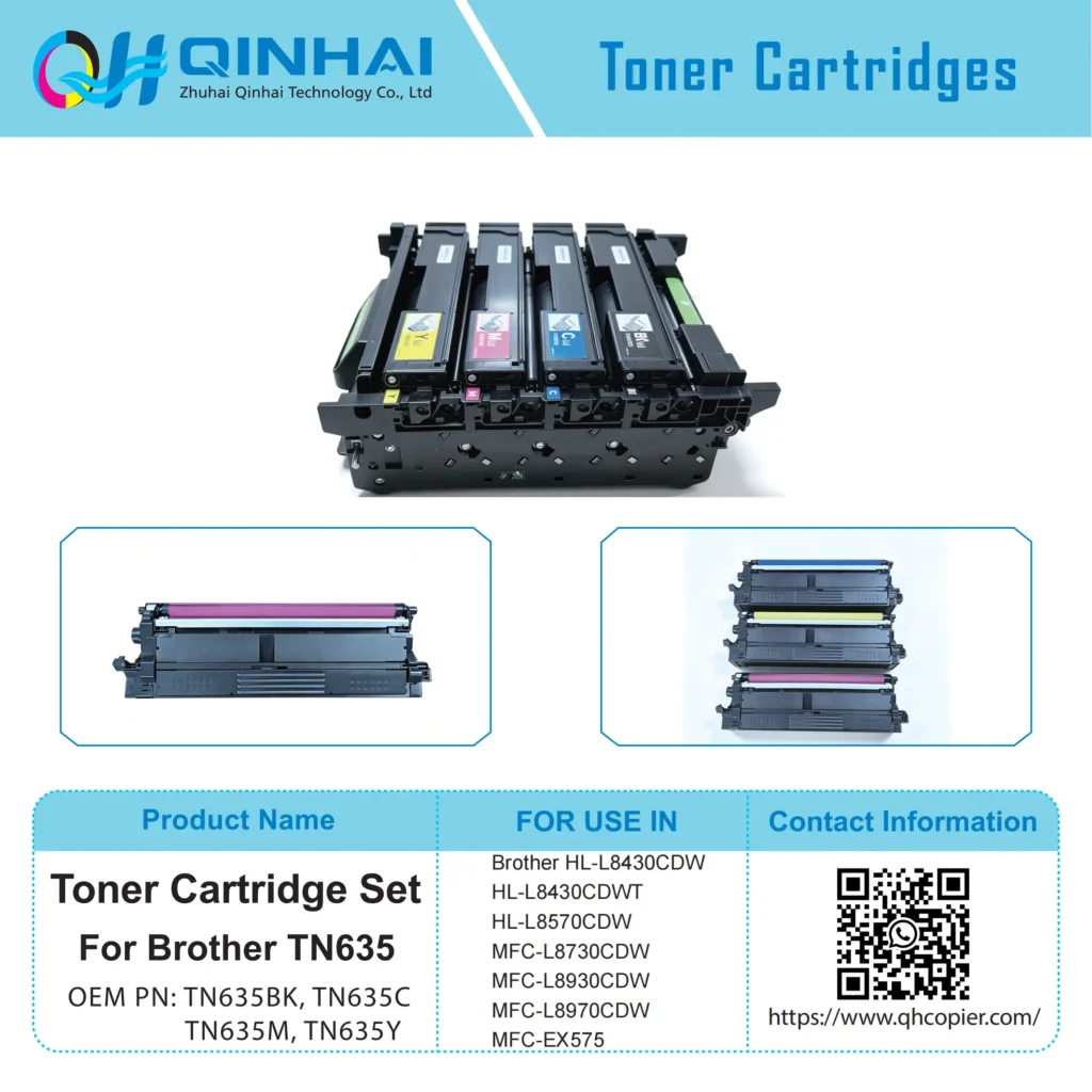 for brother tn635 toner cartridge set (bk/c/m/y)