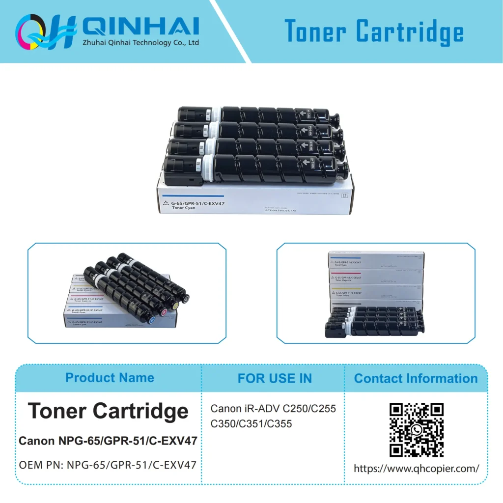 canon npg 65/gpr 51/c exv47 color digital multifunction copier toner cartridge
