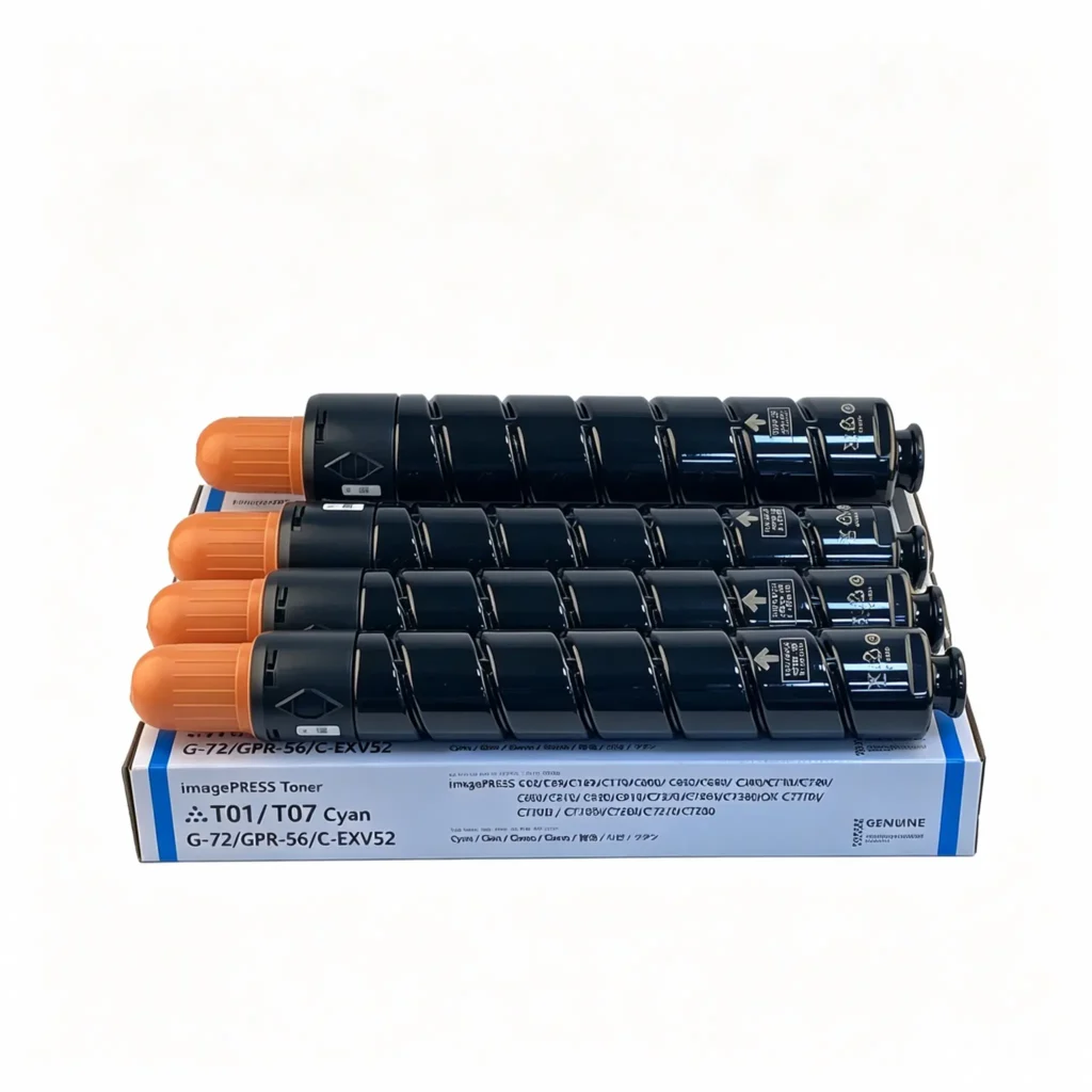 canon t01/t07/npg 72/gpr 56/c exv52 color production digital multifunction copier toner cartridge
